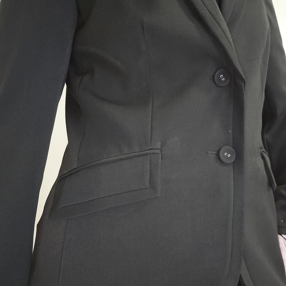 Lena Gabrielle Vintage Tailored Olive Classic 2 Button Blazer